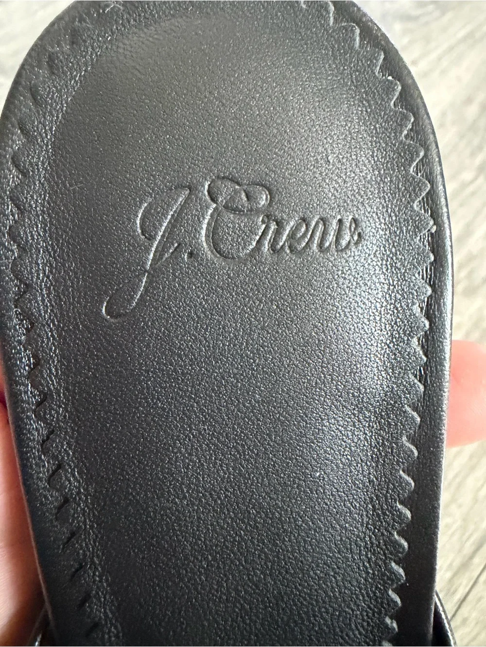 J. Crew Knotted Block Heel Slide Sandals in Black Leather. Size 7